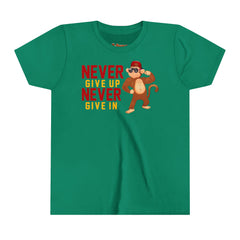 Youth Half Shirt Never Give up Never Give in