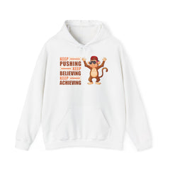 Adult Hoodies Keep Pushing, Keep Believing, Keep Achieving Hooded Sweatshirt