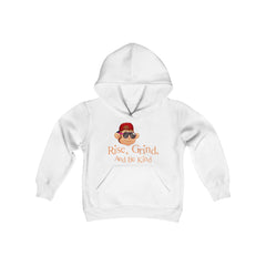 Youth Hoodie Rise Grinde and Be Kind