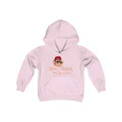 Youth Hoodie Rise Grinde and Be Kind